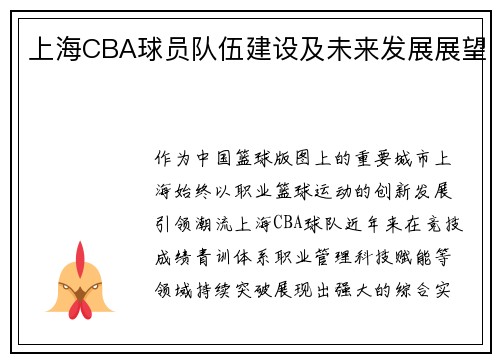 上海CBA球员队伍建设及未来发展展望